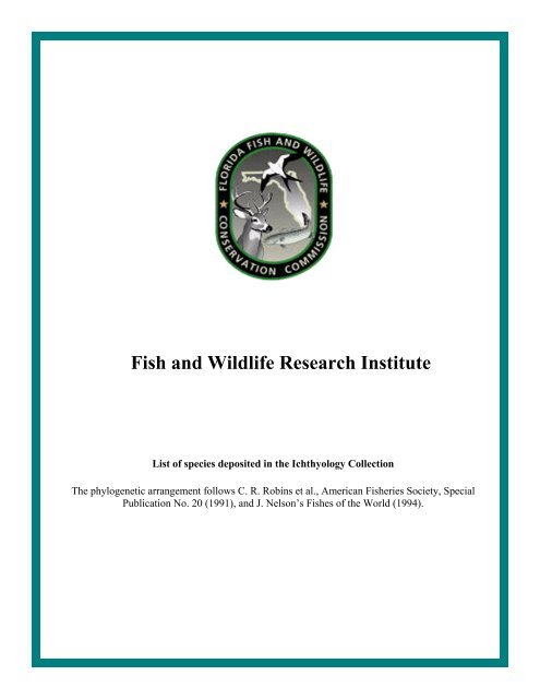 FWC FWRI List of Species - Florida Fish and Wildlife Conservation ...