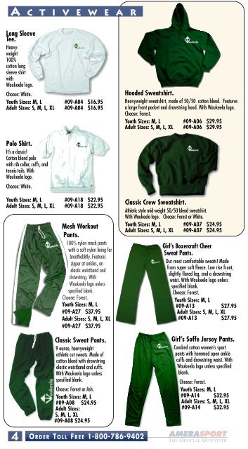 Amerasport Catalogue - Waukeela Camp for Girls