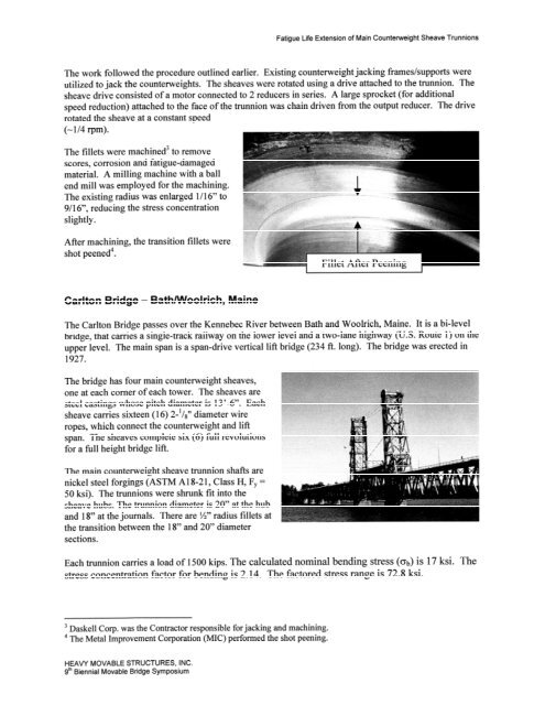 Fatigue of Counterweight Sheave Trunnions - Heavy Movable ...