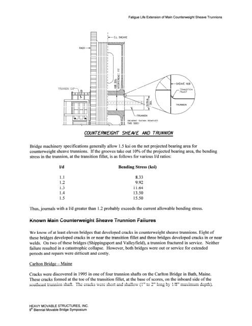 Fatigue of Counterweight Sheave Trunnions - Heavy Movable ...