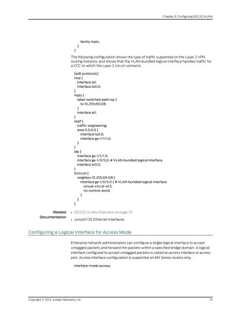 Junos® OS Ethernet Interfaces Configuration ... - Juniper Networks