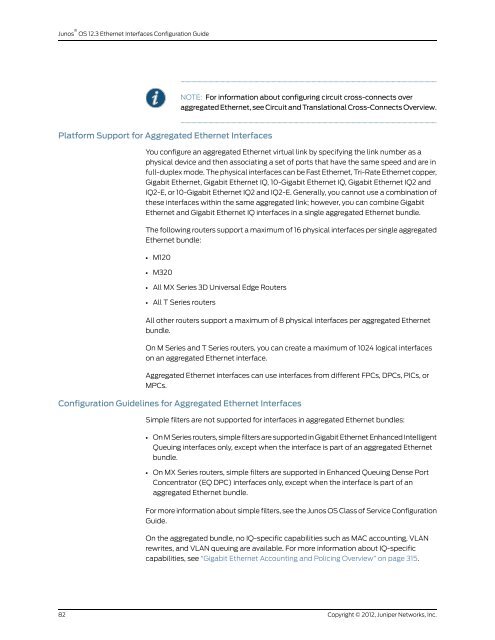 Junos® OS Ethernet Interfaces Configuration ... - Juniper Networks