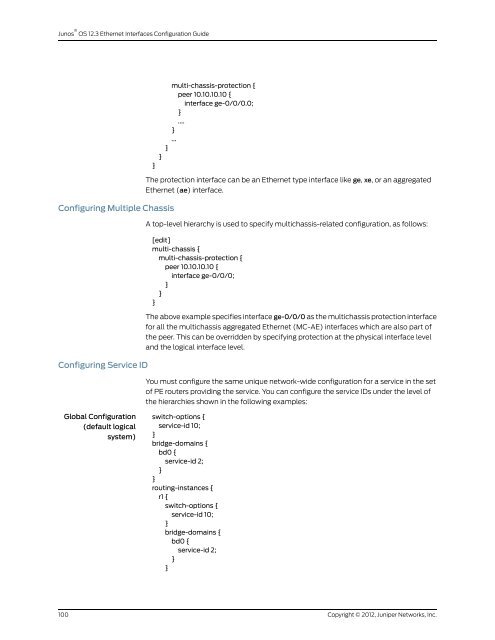 Junos® OS Ethernet Interfaces Configuration ... - Juniper Networks