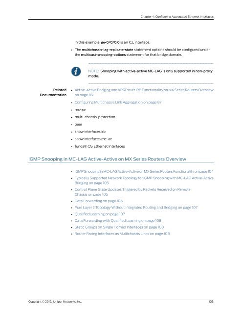 Junos® OS Ethernet Interfaces Configuration ... - Juniper Networks