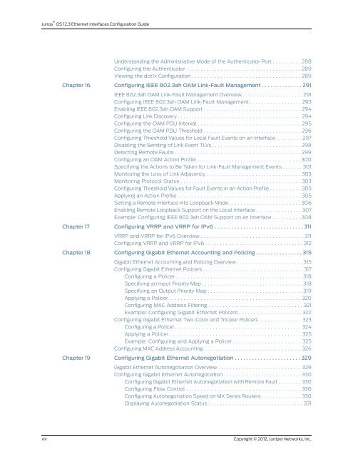 Junos® OS Ethernet Interfaces Configuration ... - Juniper Networks