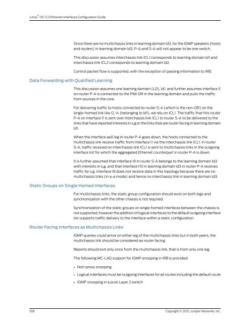 Junos® OS Ethernet Interfaces Configuration ... - Juniper Networks