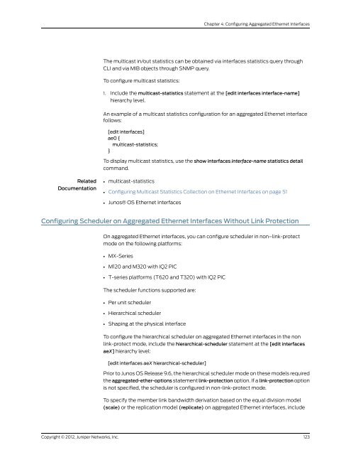 Junos® OS Ethernet Interfaces Configuration ... - Juniper Networks