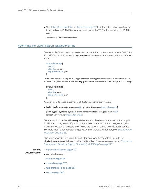 Junos® OS Ethernet Interfaces Configuration ... - Juniper Networks