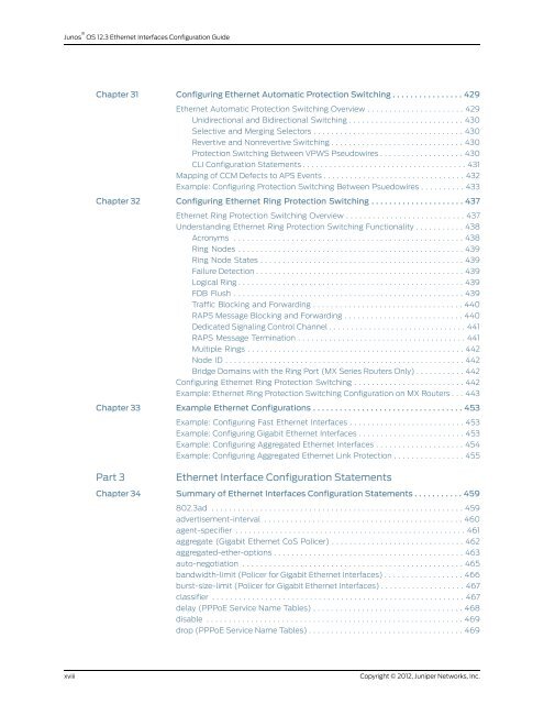 Junos® OS Ethernet Interfaces Configuration ... - Juniper Networks