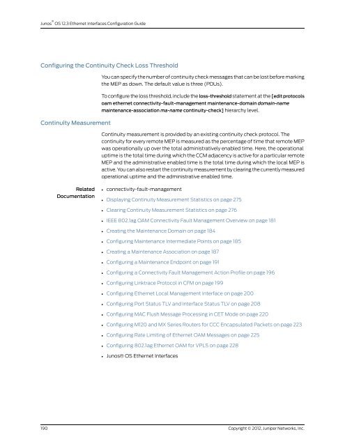 Junos® OS Ethernet Interfaces Configuration ... - Juniper Networks