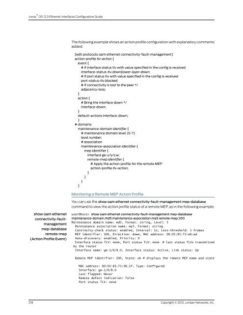 Junos® OS Ethernet Interfaces Configuration ... - Juniper Networks