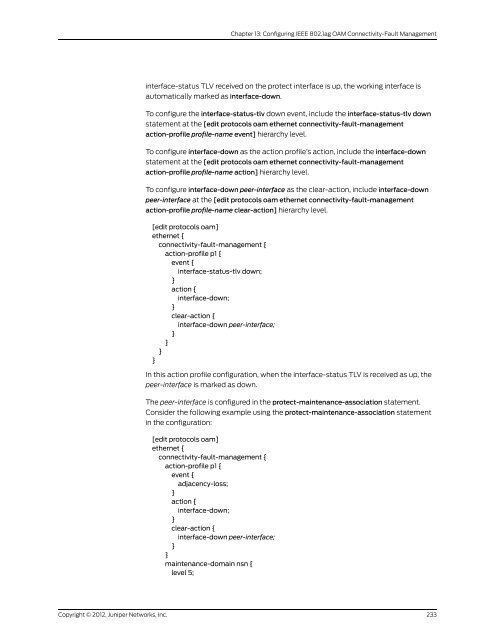 Junos® OS Ethernet Interfaces Configuration ... - Juniper Networks