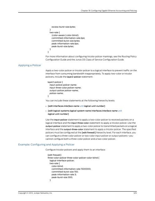 Junos® OS Ethernet Interfaces Configuration ... - Juniper Networks