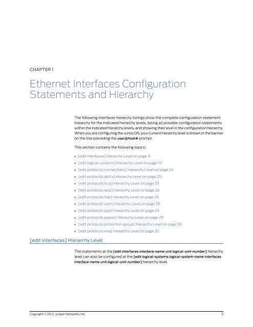 Junos® OS Ethernet Interfaces Configuration ... - Juniper Networks