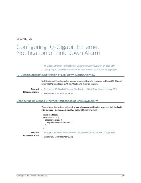 Junos® OS Ethernet Interfaces Configuration ... - Juniper Networks