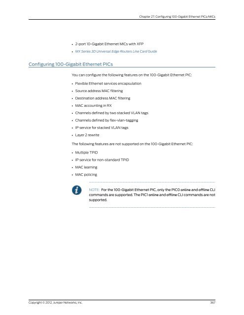 Junos® OS Ethernet Interfaces Configuration ... - Juniper Networks