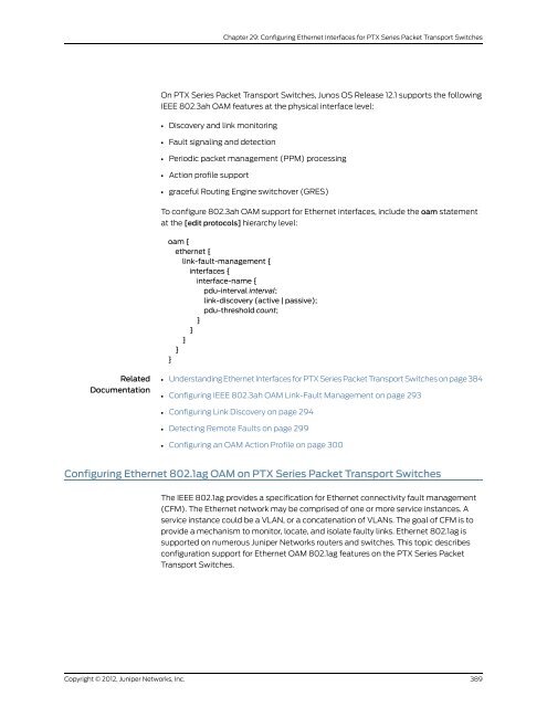 Junos® OS Ethernet Interfaces Configuration ... - Juniper Networks