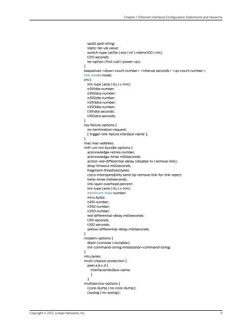 Junos® OS Ethernet Interfaces Configuration ... - Juniper Networks