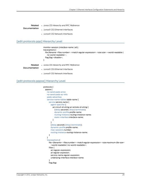 Junos® OS Ethernet Interfaces Configuration ... - Juniper Networks