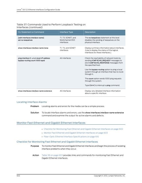 Junos® OS Ethernet Interfaces Configuration ... - Juniper Networks