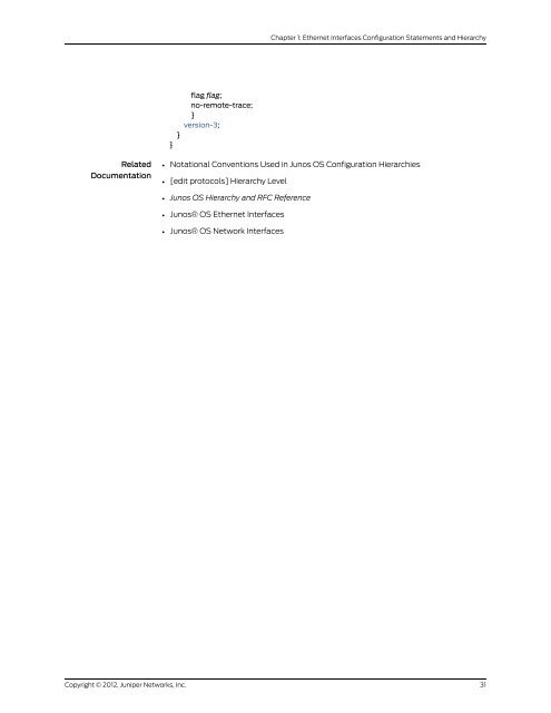 Junos® OS Ethernet Interfaces Configuration ... - Juniper Networks