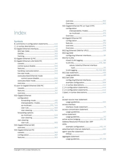 Junos® OS Ethernet Interfaces Configuration ... - Juniper Networks