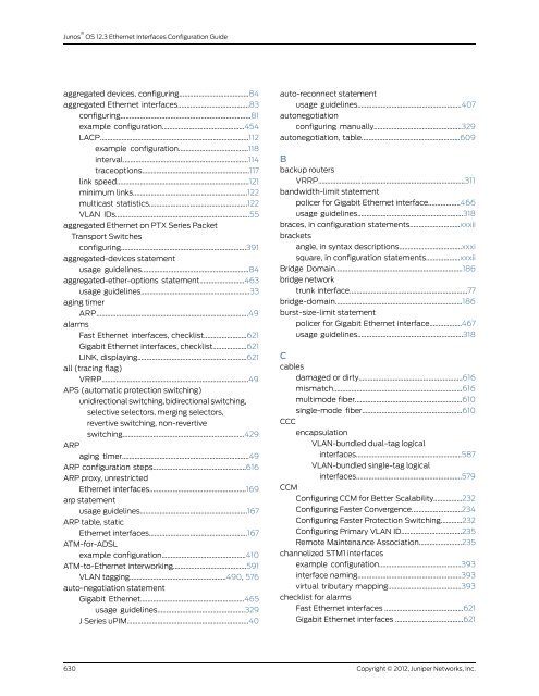 Junos® OS Ethernet Interfaces Configuration ... - Juniper Networks