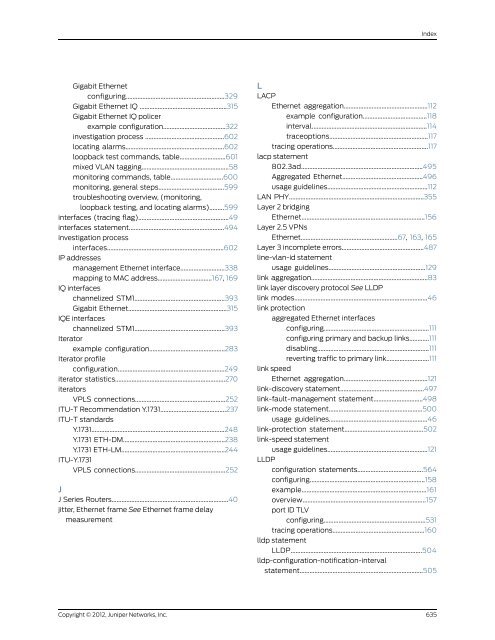 Junos® OS Ethernet Interfaces Configuration ... - Juniper Networks