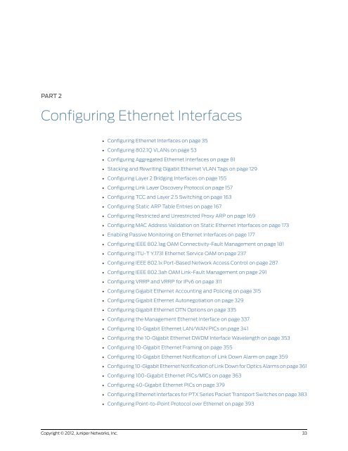 Junos® OS Ethernet Interfaces Configuration ... - Juniper Networks