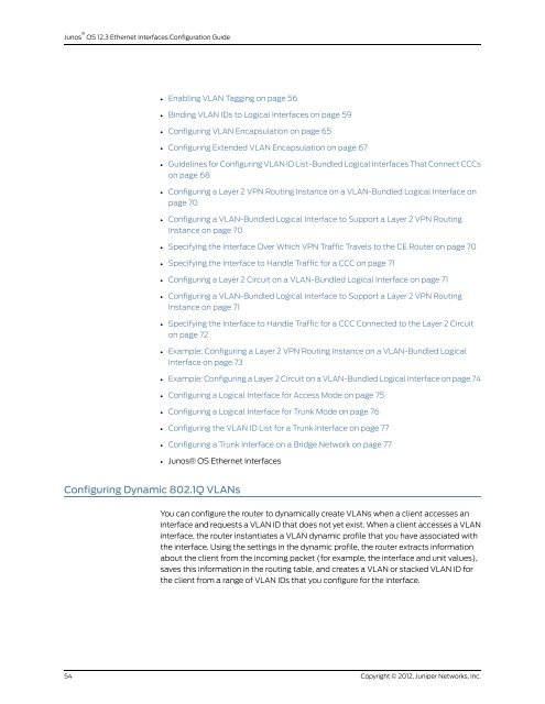 Junos® OS Ethernet Interfaces Configuration ... - Juniper Networks