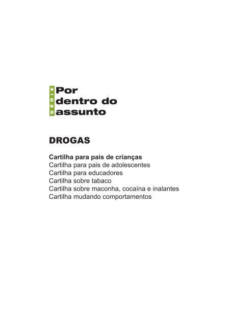 Drogas: Cartilha para pais de crianças