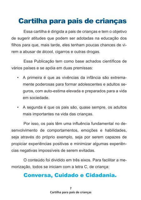 Drogas: Cartilha para pais de crianças