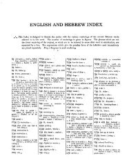 Glossary (Hebrew) For The OJB YIDDISH CHUMASH