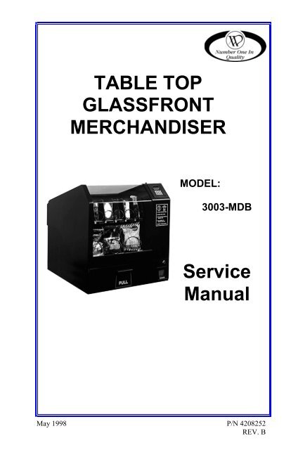 Table Top Glassfront Merchandiser - Vending Machines Parts and ...