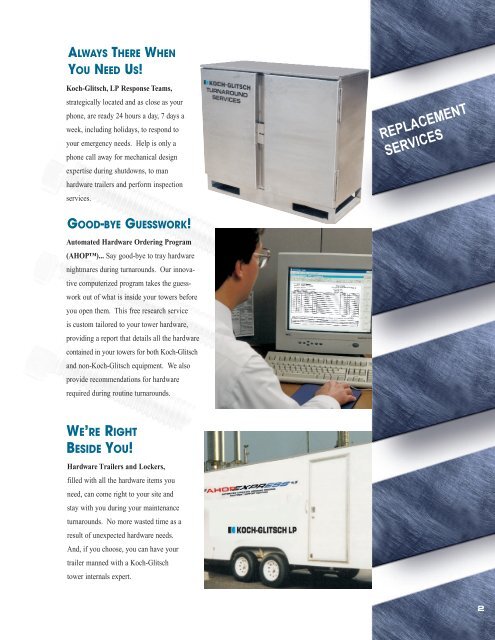 Tower internals hardware & services - Koch-Glitsch