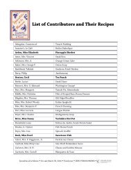 List of Contributors and Their Recipes - HarperCollins Catalogs