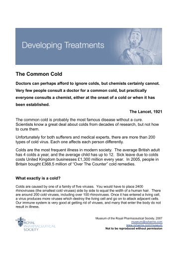 The Common Cold - Royal Pharmaceutical Society
