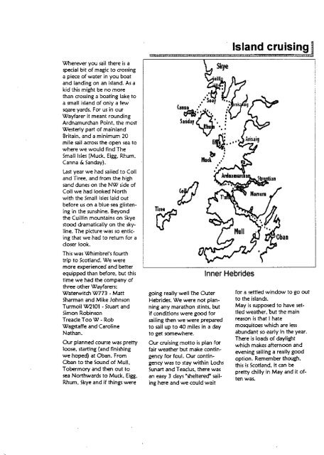 Mull and The Small Isles - UK Wayfarer Association