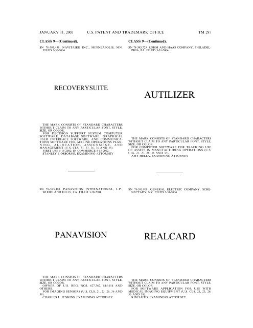 MARKS PUBLISHED FOR OPPOSITION