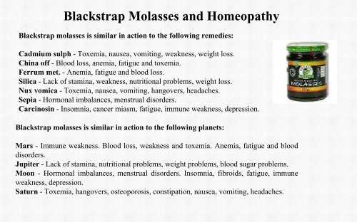 Blackstrap Molasses: Black Treacle - Health with Homeopathy in ...