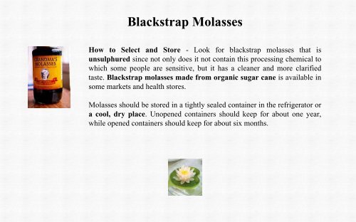 Blackstrap Molasses: Black Treacle - Health with Homeopathy in ...