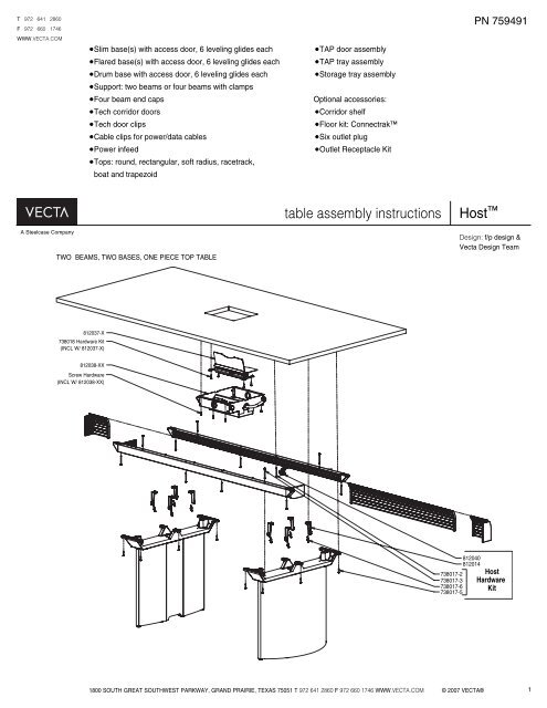 Host Assembly Instructions Steelcase, Table Assembly Instructions