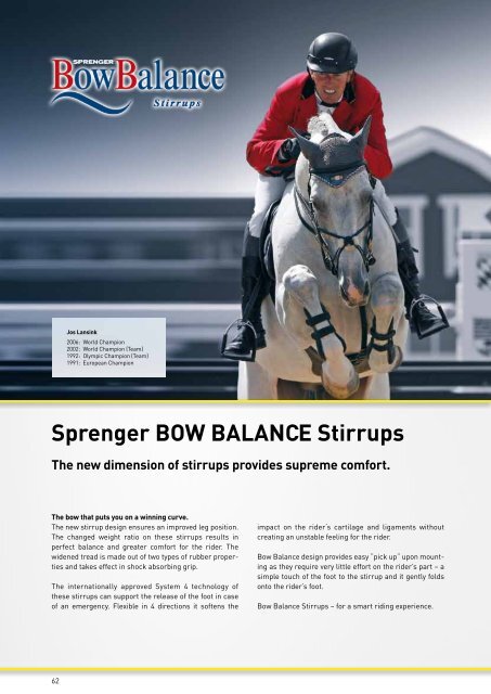 sprenger bow balance stirrups