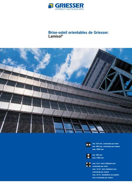 Brise-soleil orientables de Griesser. Lamisol® - Kuonen Stores