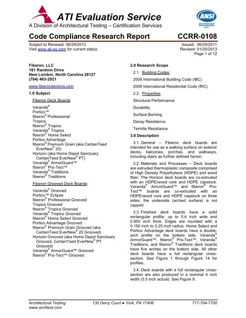 Code Compliance Research Report CCRR-0108 - Fiberon