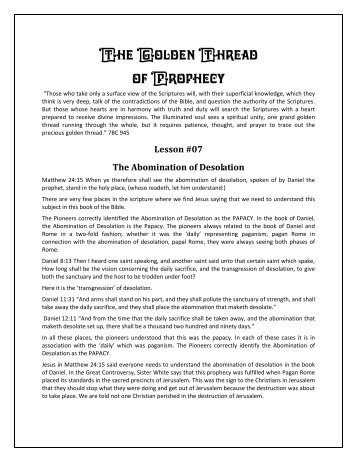 PDF The Abomination of Desolation - Remnant Prophecy