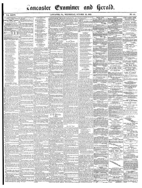 Lancaster Examiner and Herald Oct. 22, 1862 - Lancaster Online