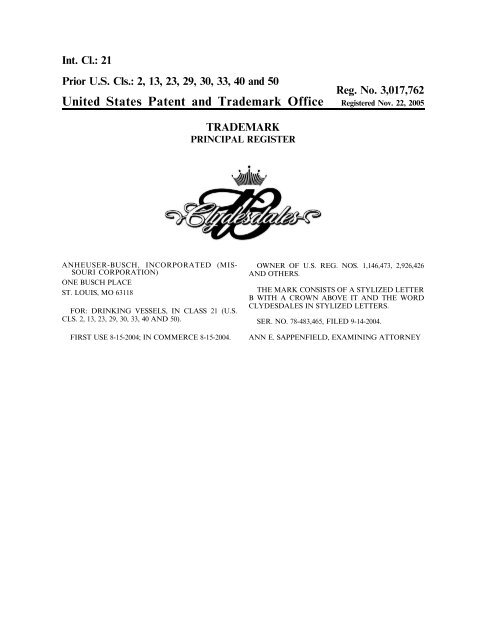 United States Patent and Trademark Office