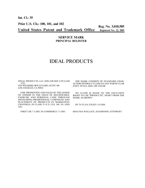 United States Patent and Trademark Office