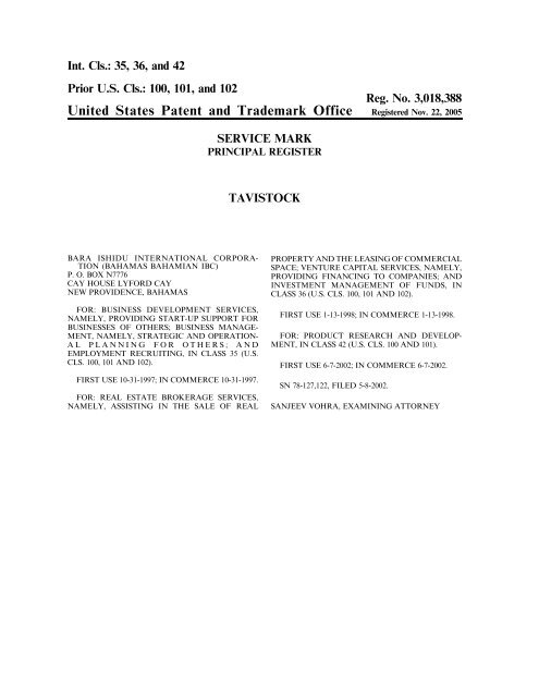 United States Patent and Trademark Office